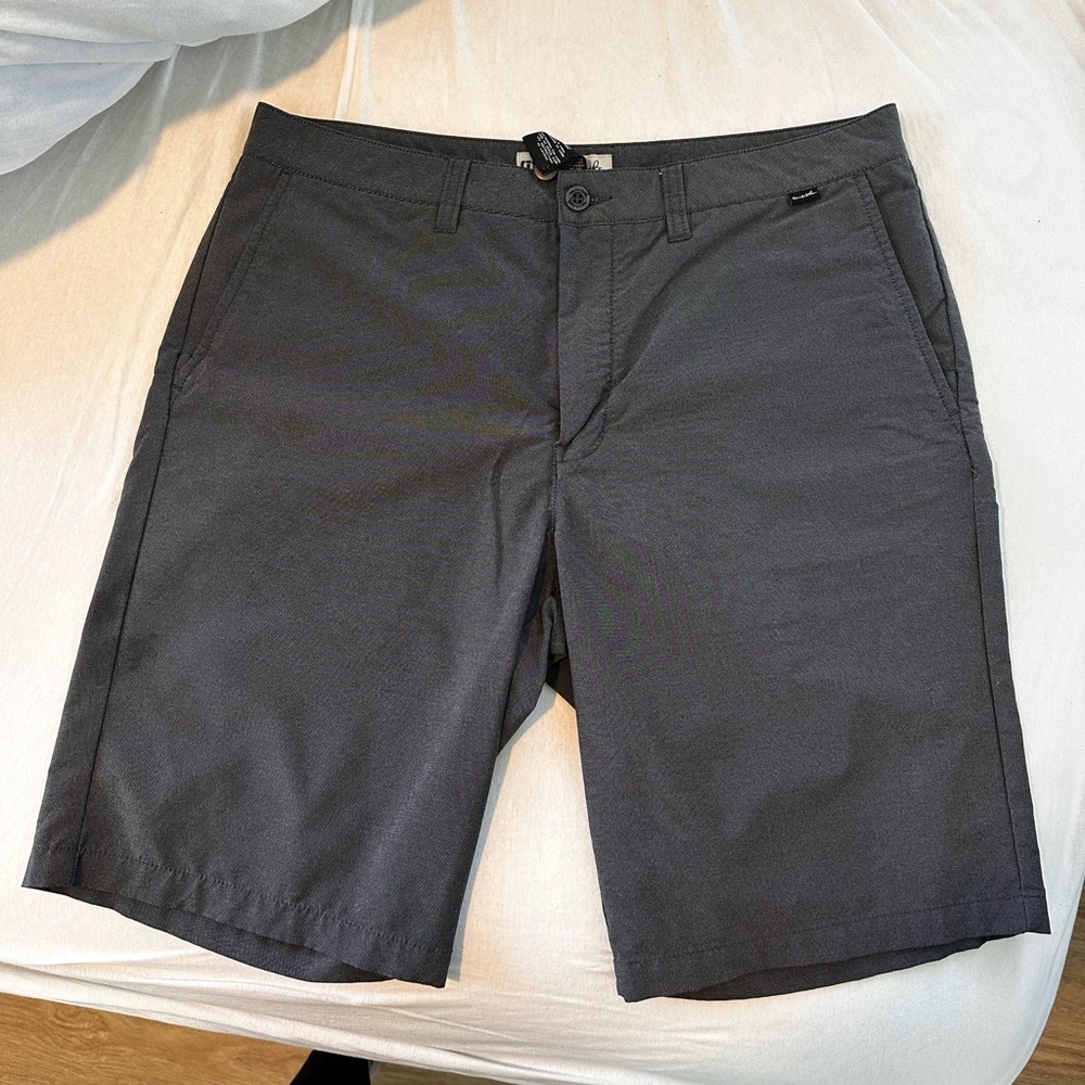 Travis Mathew Charcoal Flat Front Shorts